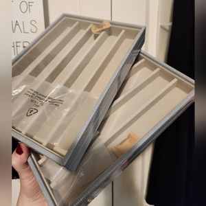 TWO brand new Stackers bracelet necklace trays in blue